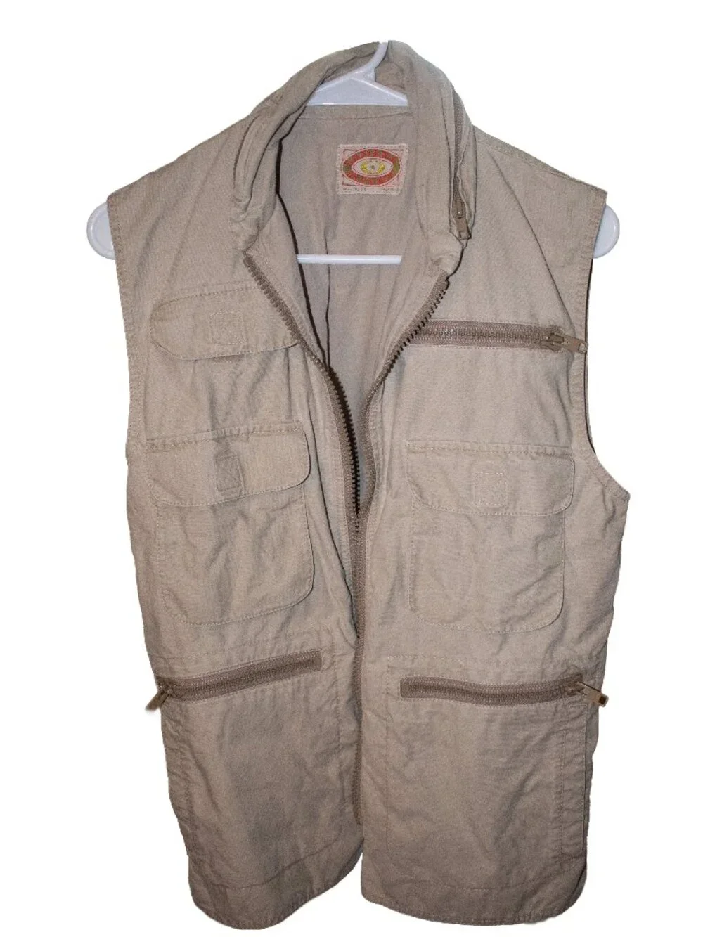 Vtg Banana Republic Vest Mens Khaki Hooded Bush Hunting Safari Photo 1980s